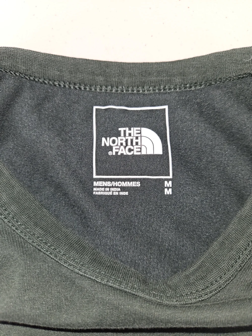 NORTH FACE Shirt Men Medium  Floral Logo Long Sleeve Dark Green Outdoors